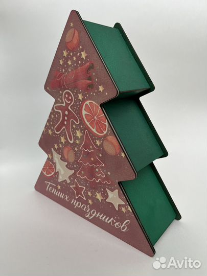 Новогодняя подарочная коробка дерево
