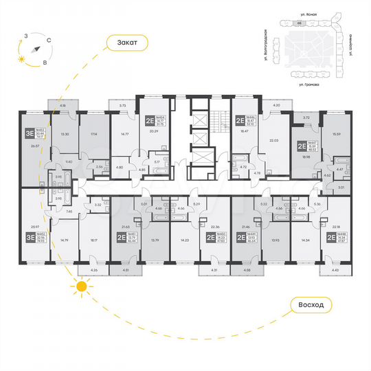 2-к. квартира, 74,2 м², 24/25 эт.