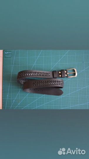 Ремень плетёный чёрный. Ручная работа