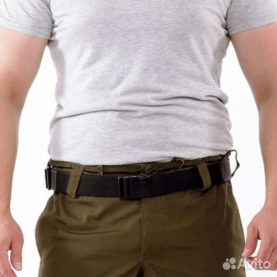Ремень военпро брючный 40мм стропа черный 108443