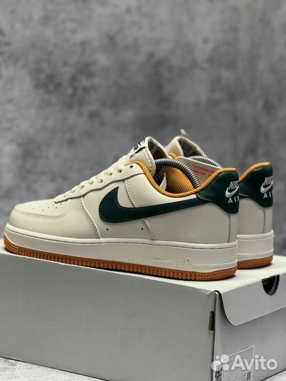 Кроссовки Nike Air Force 1 Light Brown Green (Арт.24945)