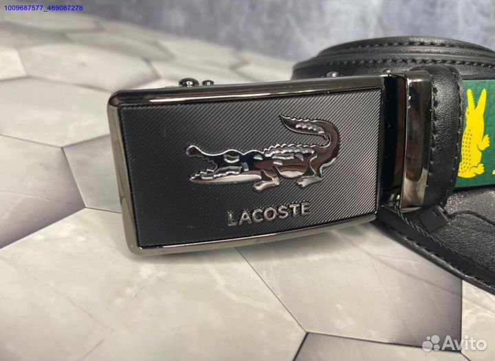 Мужской Ремень Lacoste кожаный