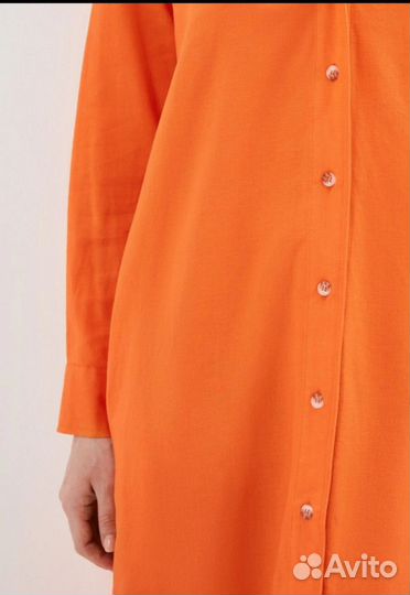 Платье рубашка лëн 46