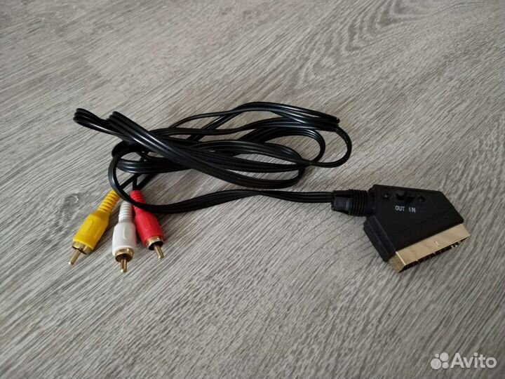 Кабель scart - RCAx3 1,2 м с переключателем