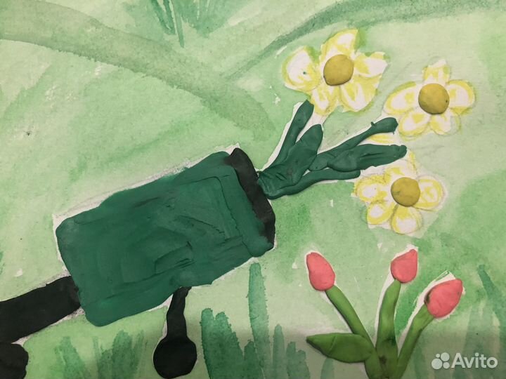 Рисунок с пластилином к 9 мая в сад/ школу