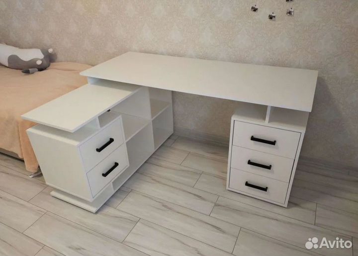 Угловой компьютерный стол скму-3 белый