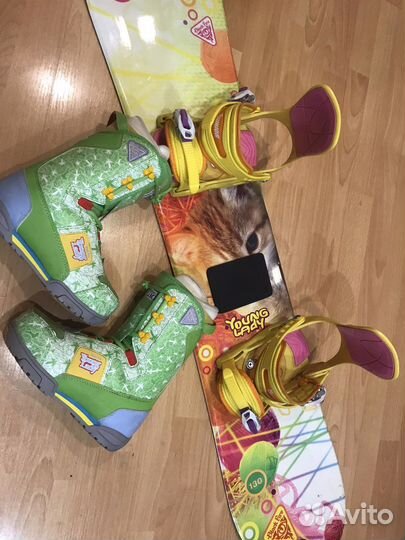 Детский сноуборд 130 см крепления ботинки