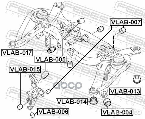 Сайлентблок задней балки vlab014 Febest