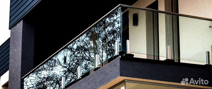 Стеклянные перила для лестниц