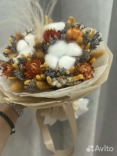 Букет (хлопок + сухоцветы)