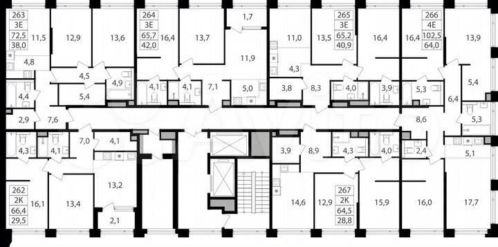 2-к. квартира, 64,5 м², 20/21 эт.