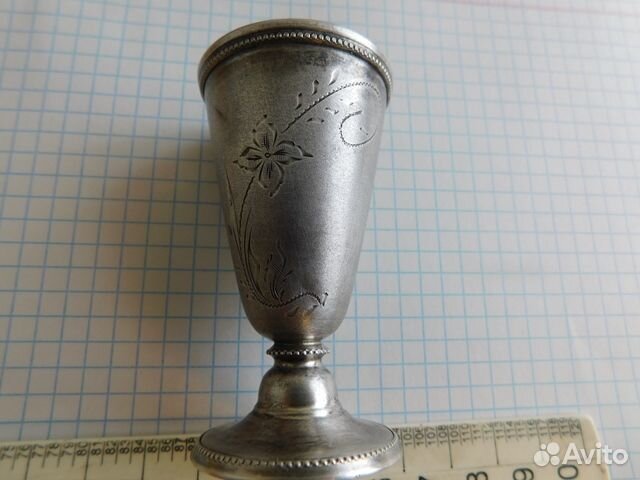 Антикварная, красивая, серебреная рюмка СССР 875 п