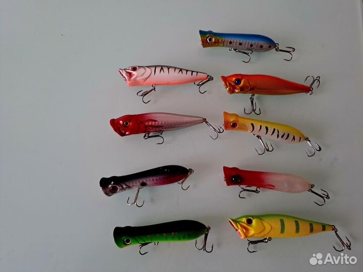 Воблеры, попперы, блесна новые 17 штук
