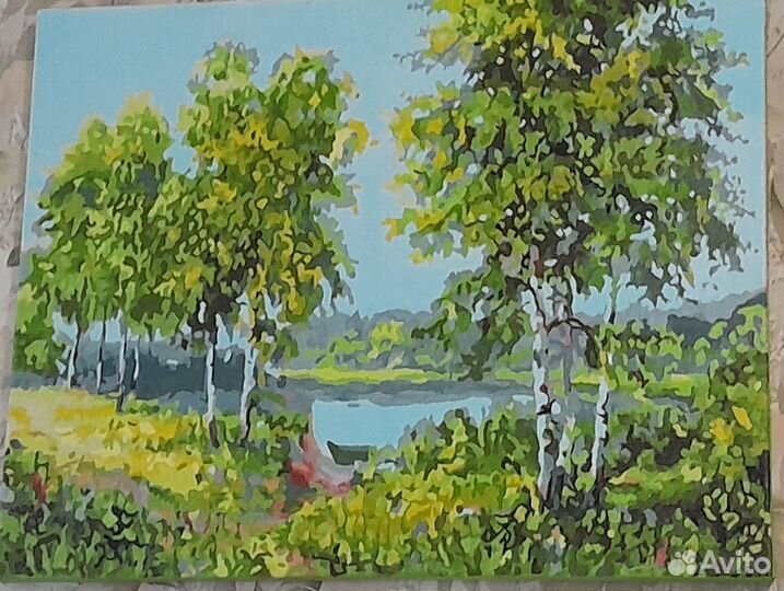 Картины по номерам, природа, раскрашенные