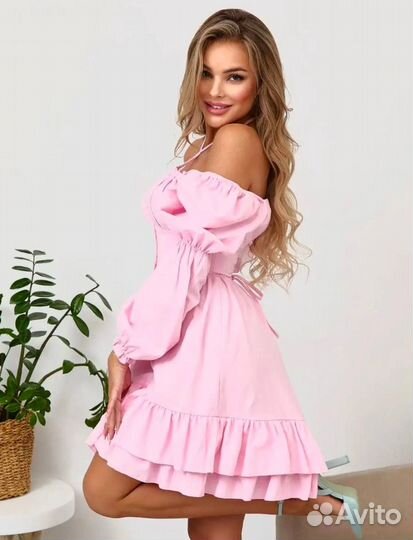 Платье женское розовое