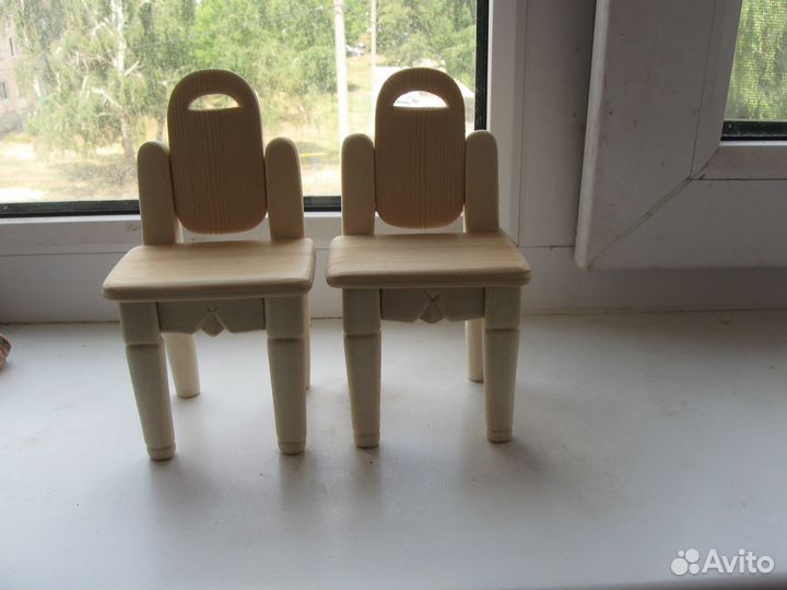 Детская мебель Стол и 2 стула для кукол дерево
