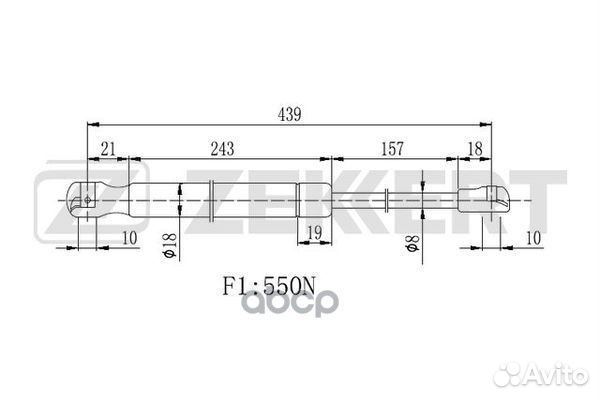 Пружина газовая багажника VW Golf VI 08- gf2255