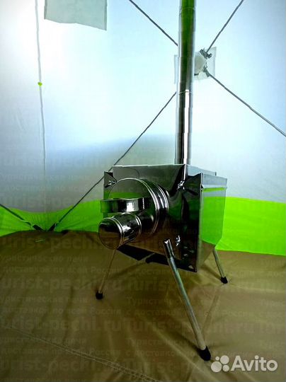 Печь туристическая Пошехонка Малая на 15 л. c экра