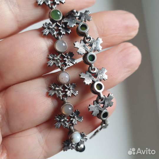 Браслет 835 пробы Самоцветы СССР