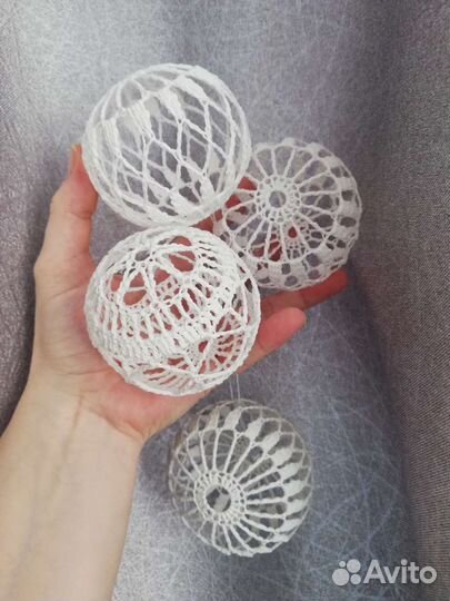 Новогодние игрушки ручной работы Шары Снежинки