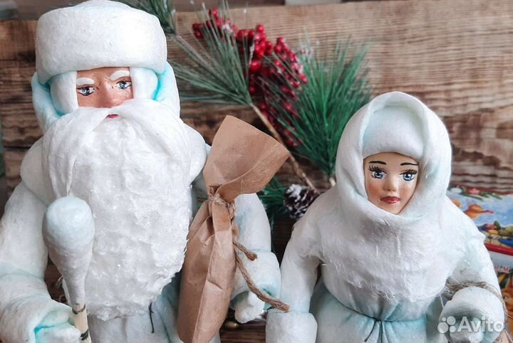 Ватный Дед Мороз и Снегурочка