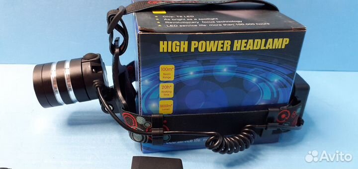 Налобный Армейский Фонарь с зум Аккумуляторный