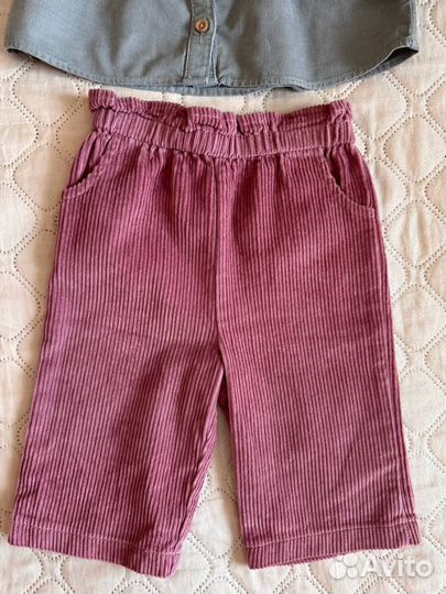 Лот вельветовый H&M для девочки 6-9m(68/74)