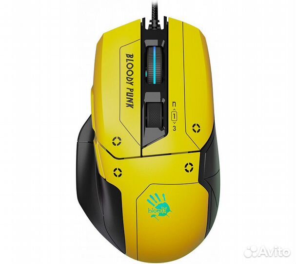 Мышь A4Tech Bloody W70 Max Punk, желтый/черный