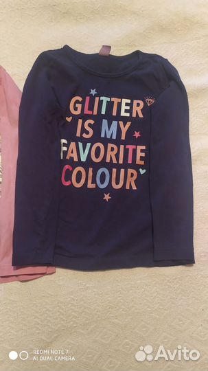 Пакетом для девочки 110-116: джинсы, 3 лонга