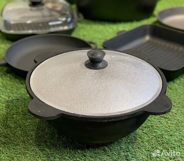 Узбекский чугунный казан с плоским дном 4.5 литра