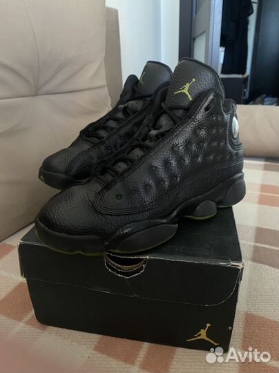 Nike air jordan 13 retro оригинал черные зелёные э