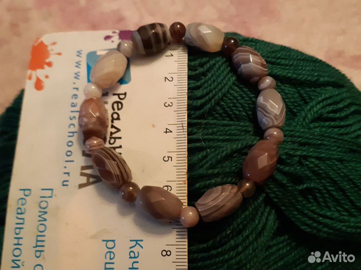 Браслет из агата Ботсвана