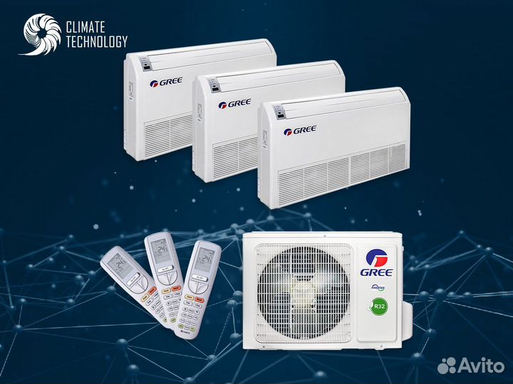 Напольно-потолочные блоки gree с установкой