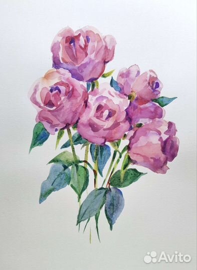 Рисунок акварелью Розы