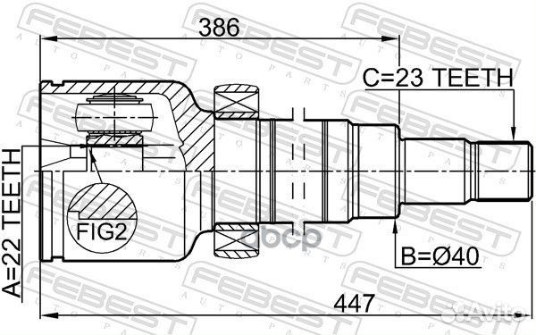 ШРУС ford focus 08-11 внутр.прав. 22X40X23. 211