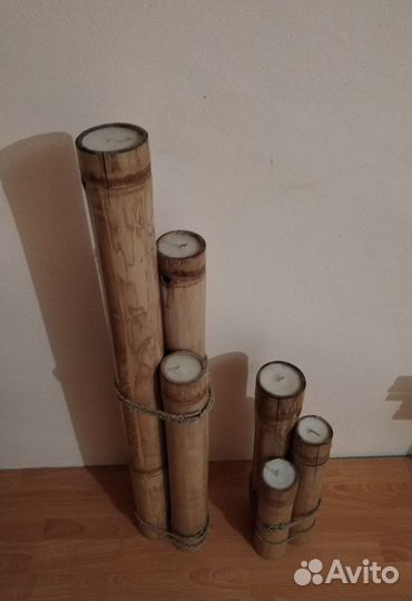 Подсвечник бамбук. Авторская работа