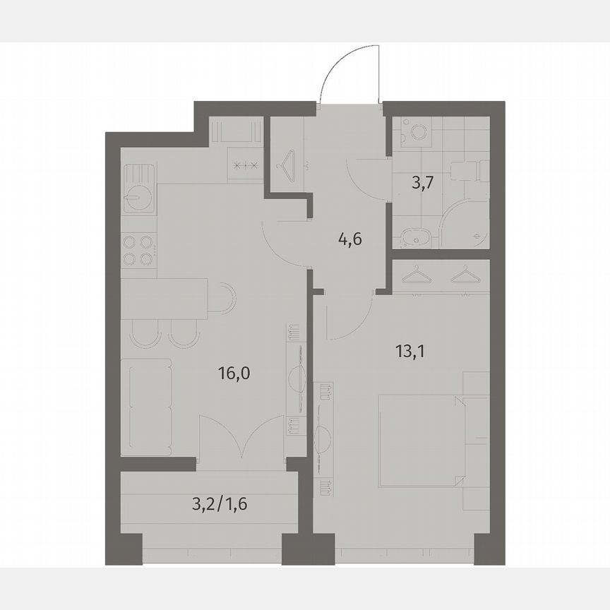 1-к. квартира, 39 м², 7/11 эт.