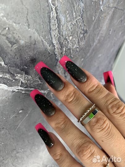 Арочное Наращивание ногтей выкладной френч