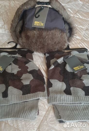 Шапка ушанка, шапка+шарф 2в1 новое