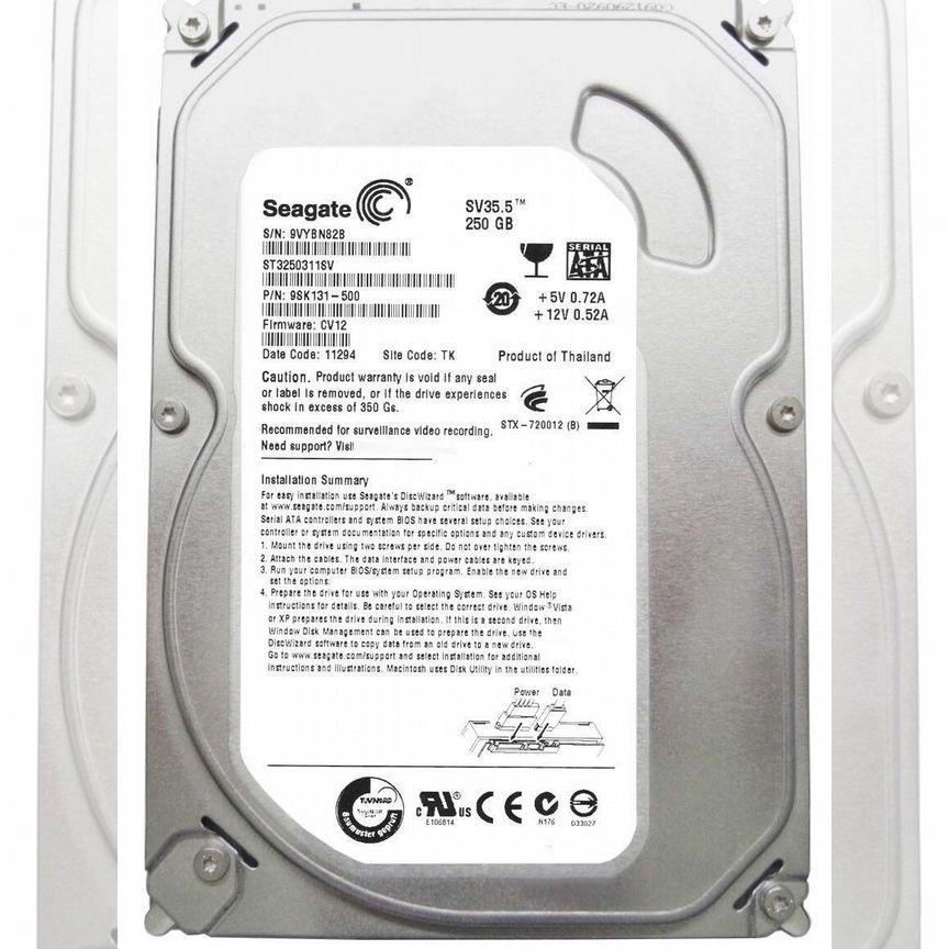 [ST3250311SV] Жесткий Диск Seagate 250gb 7200 Sata2 St3250311sv