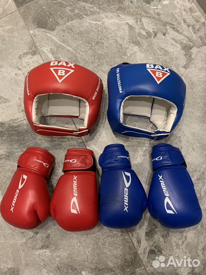 Шлема и перчатки боксерские