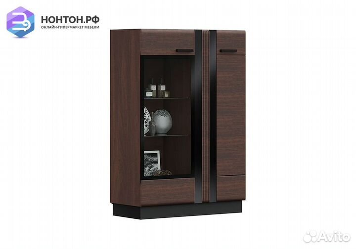 Витрина низкая Магнолия дерево / орех