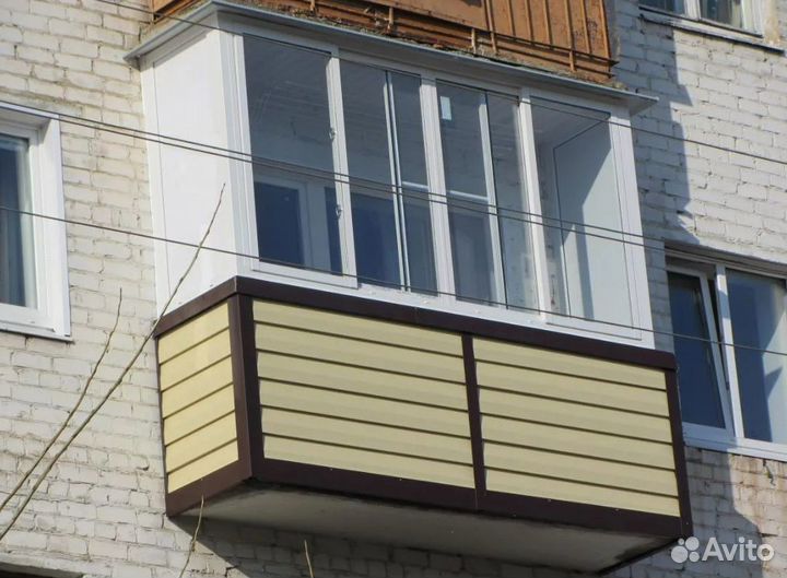 Остекление балкона 3200 на 1420 алюминиевое