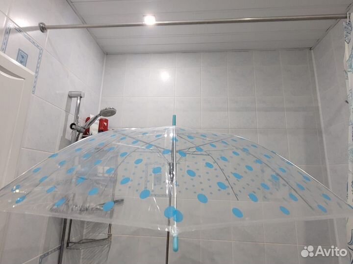 Зонт трость детский прозрачный в горошек Новый