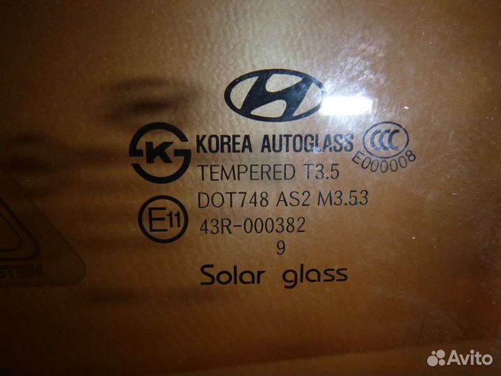 Стекло двери передней левой hyundai santa FE NEW 2