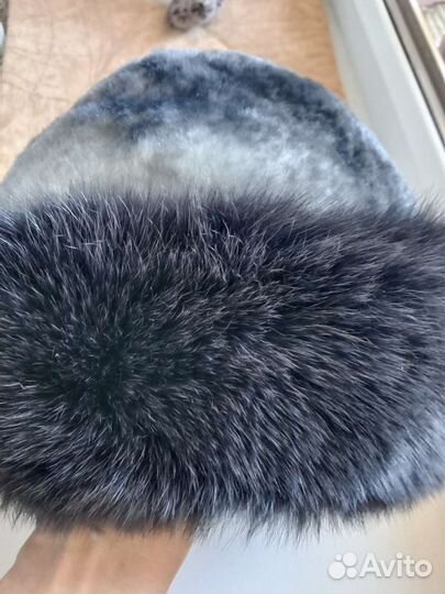 Меховая шапка из мутона и песца