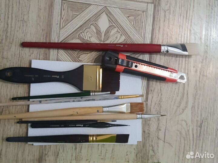 Масляные краски, шпатели, кисточки