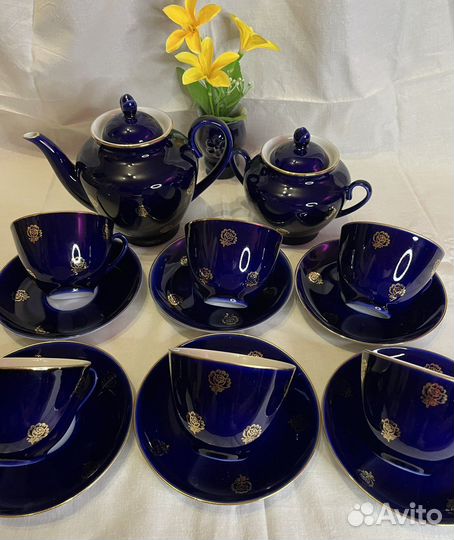 Чайный кобальтовый сервиз лфз