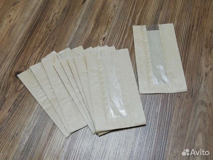 Пакет крафтовый 210*110*40 с окошком