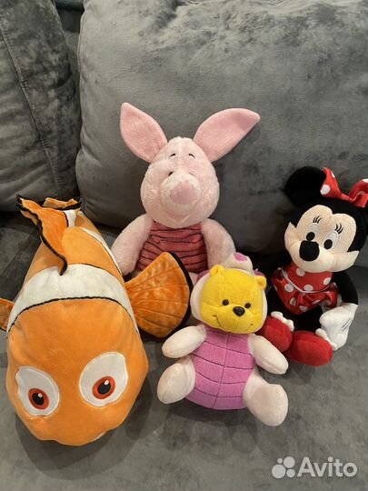 Мягкие игрушки disney, микки маус,немо,винни пух